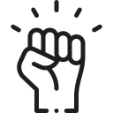 Clenched fist for justice